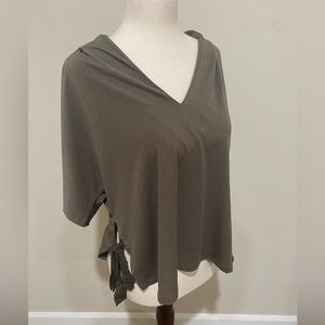 Express Side Tie Olive Green Top